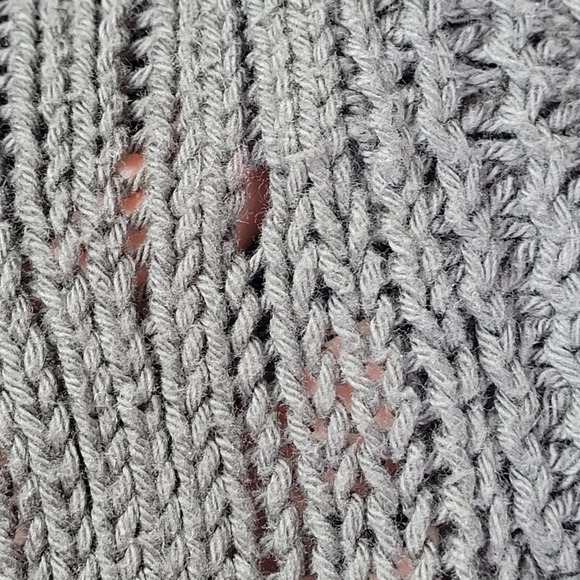 Pure Women's Hand Knit Open Front Cardigan Sweater Dark Gray Size XS - Picture 6 of 12